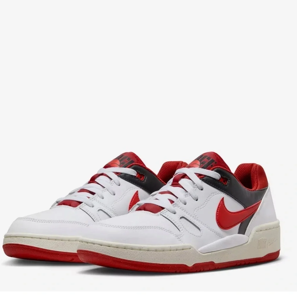 Nike Full Force Low Big Kids' Shoes Sneaker White/Red Size US 5 boys